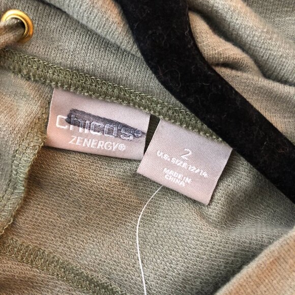 Chicos Zenergy Sage Green Lace-Up Back Dress Pockets Tunic Size 2 (US 12/14) - Picture 3 of 7